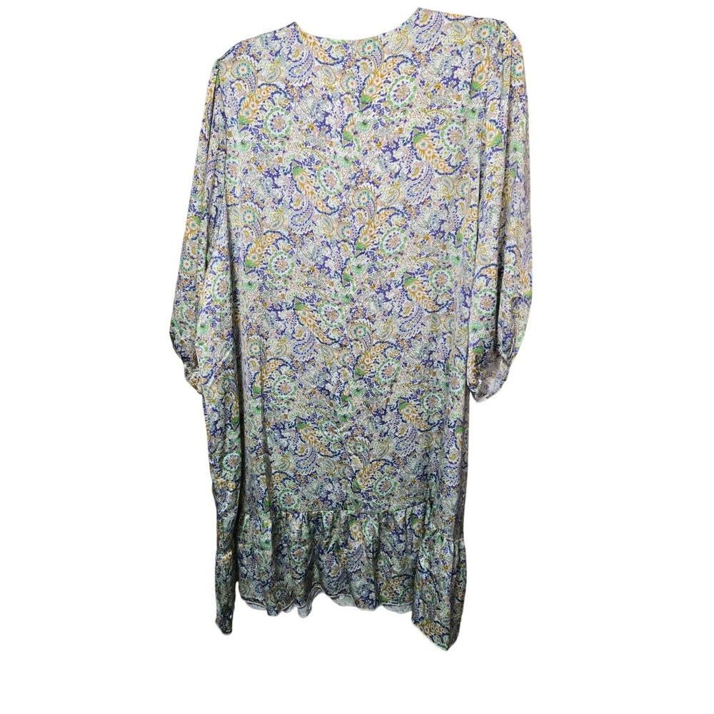 Black Tape Womens 2X Aqua Mint Paisley Ruffle Hem Shift Dress 1972260 MP - Picture 2 of 6